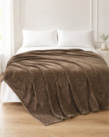 Plushmink Rabbit Fur Throw Blanket Brown at Zubaidas Homestore