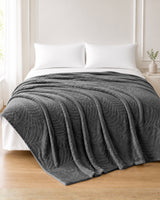Plushmink Rabbit Fur Throw Blanket Charcoal Grey at Zubaidas Homestore