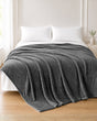 Plushmink Rabbit Fur Throw Blanket Charcoal Grey at Zubaidas Homestore