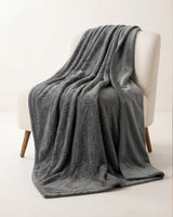 Plushmink Rabbit Fur Throw Blanket Charcoal Grey at Zubaidas Homestore - House of the Largest and Best Collection of Blankets in Pakistan