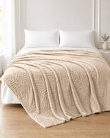 Plushmink Rabbit Fur Throw Blanket Cloud Dancer at Zubaidas Homestore