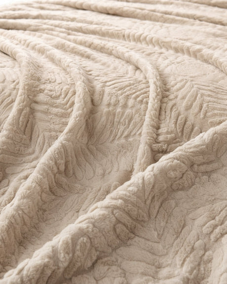 Plushmink Rabbit Fur Throw Blanket Cloud Dancer at Zubaidas Homestore Pakistan