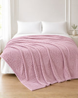 Plushmink Rabbit Fur Throw Blanket Pink at Zubaidas Homestore