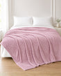 Plushmink Rabbit Fur Throw Blanket Pink at Zubaidas Homestore