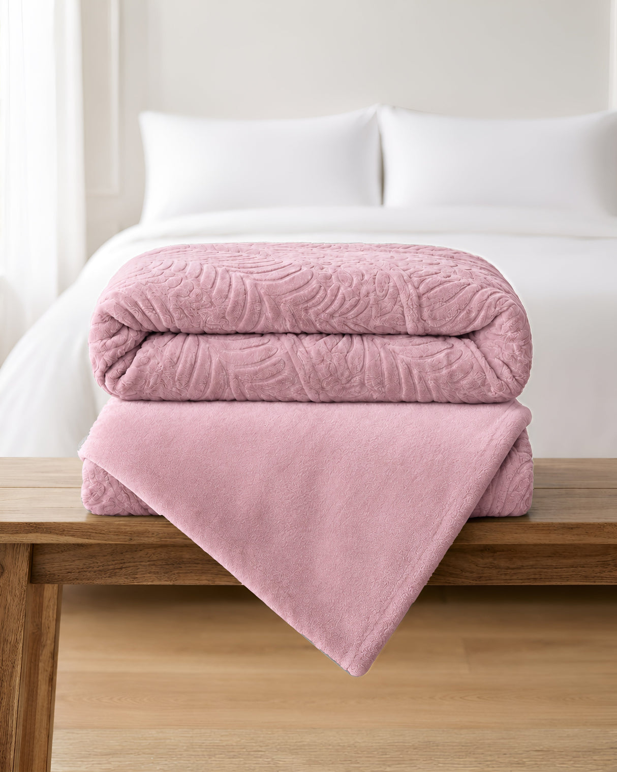 Plushmink Rabbit Fur Throw Blanket Pink at Zubaidas Homestore - House of the Biggest Collection of Blankets in Pakistan