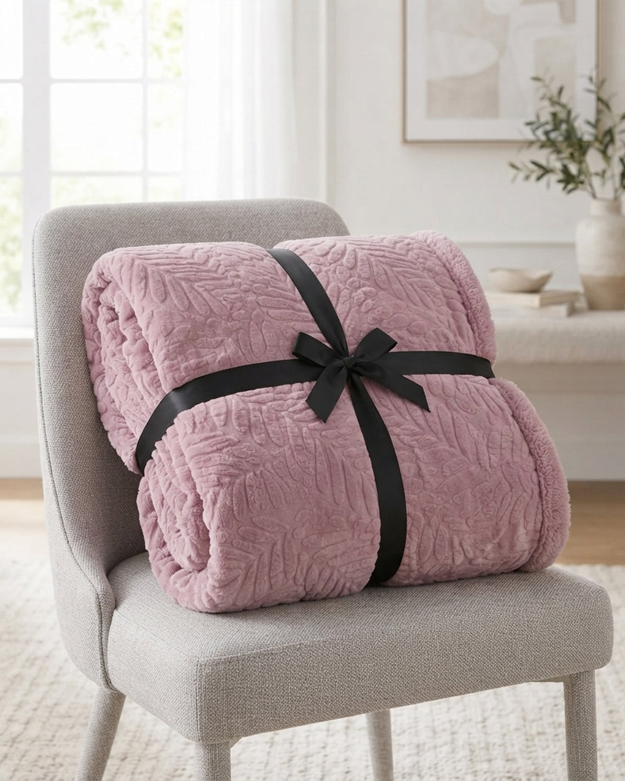 Plushmink Rabbit Fur Throw Blanket Pink at Zubaidas Homestore - House of the Best Collection of of Blankets in Pakistan