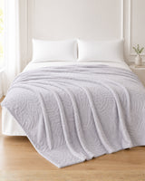 Plushmink Rabbit Fur Throw Blanket Silver at Zubaidas Homestore