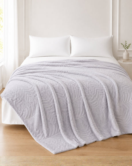 Plushmink Rabbit Fur Throw Blanket Silver at Zubaidas Homestore