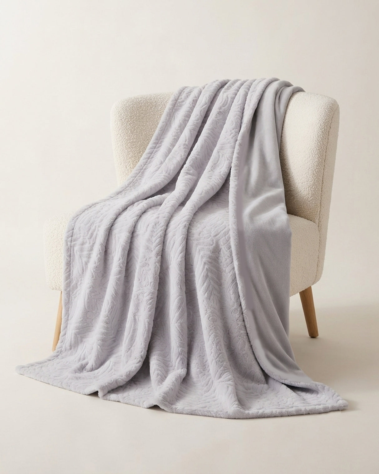 Plushmink Rabbit Fur Throw Blanket Silver at Zubaidas Homestore - House of the Largest Collection of Blankets in Pakistan