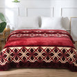 Plushmink Red and Cream Diamond Pattern Winter Blanket at Zubaidas Homestore