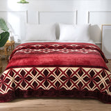 Plushmink Red and Cream Diamond Pattern Winter Blanket at Zubaidas Homestore
