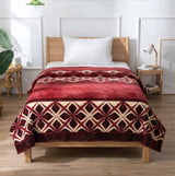 Plushmink Red and Cream Diamond Pattern Winter Blanket Single Bed Size at Zubaidas Homestore 