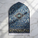 Plushmink Royal Blue Garden Islamic Rug 3D Prayer Mat at Zubaidas Homestore 
