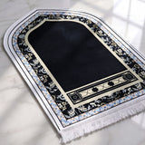 Plushmink Royal Blue with Floral Border 3d Prayer Mat at Zubaidas Homestore Pakistan