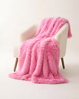 Plushmink Shaggy Throw Blanket Pink at Zubaidas Homestore - House of the Biggest Collection of Blankets in Pakistan