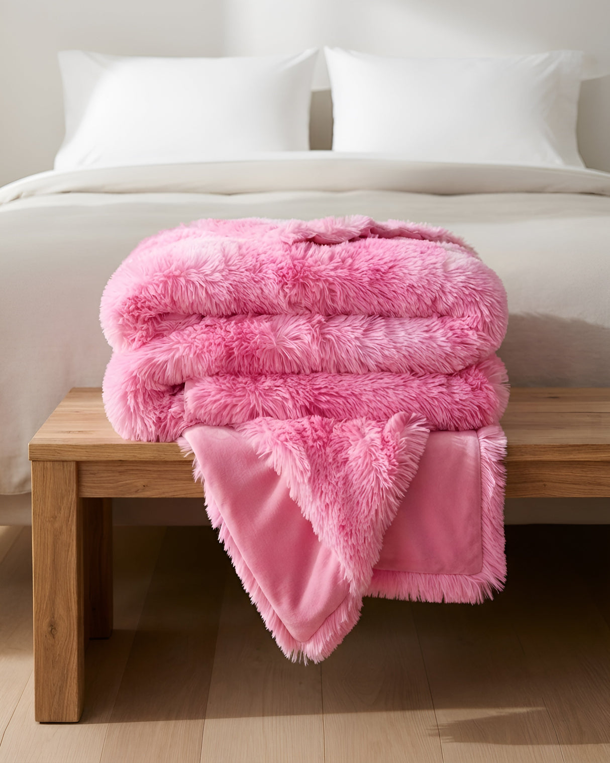 Plushmink Shaggy Throw Blanket Pink at Zubaidas Homestore - House of the Largest Collection of Blankets in Pakistan