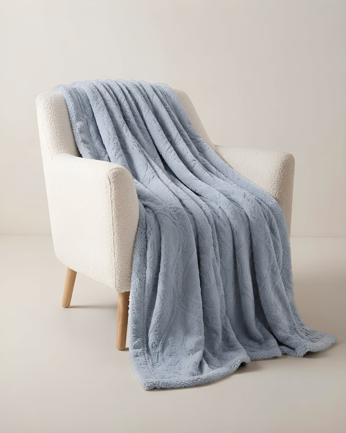 Plushmink Sherpa Jacquard Throw Blanket Blue at Zubaidas Homestore  - Hosting Best Collection of Blankets in Pakistan