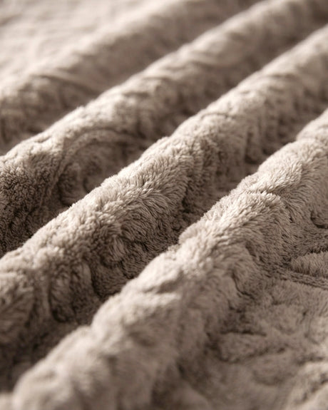 Plushmink Sherpa Jacquard Throw Blanket Brown at Zubaidas Homestore Pakistan