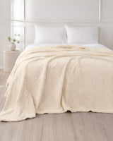 Plushmink Sherpa Jacquard Throw Blanket Cream at Zubaidas Homestore