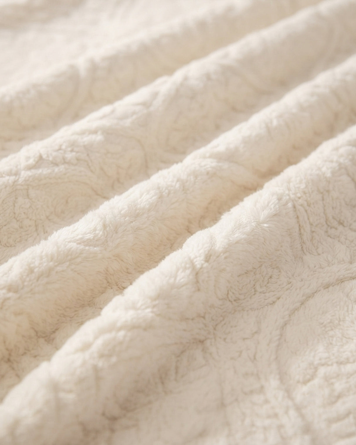 Plushmink Sherpa Jacquard Throw Blanket Cream at Zubaidas Homestore Pakistan