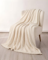 Plushmink Sherpa Jacquard Throw Blanket Cream at Zubaidas Homestore  - Hosting Best Collection of Blankets in Pakistan