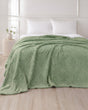 Plushmink Sherpa Jacquard Throw Blanket Green at Zubaidas Homestore