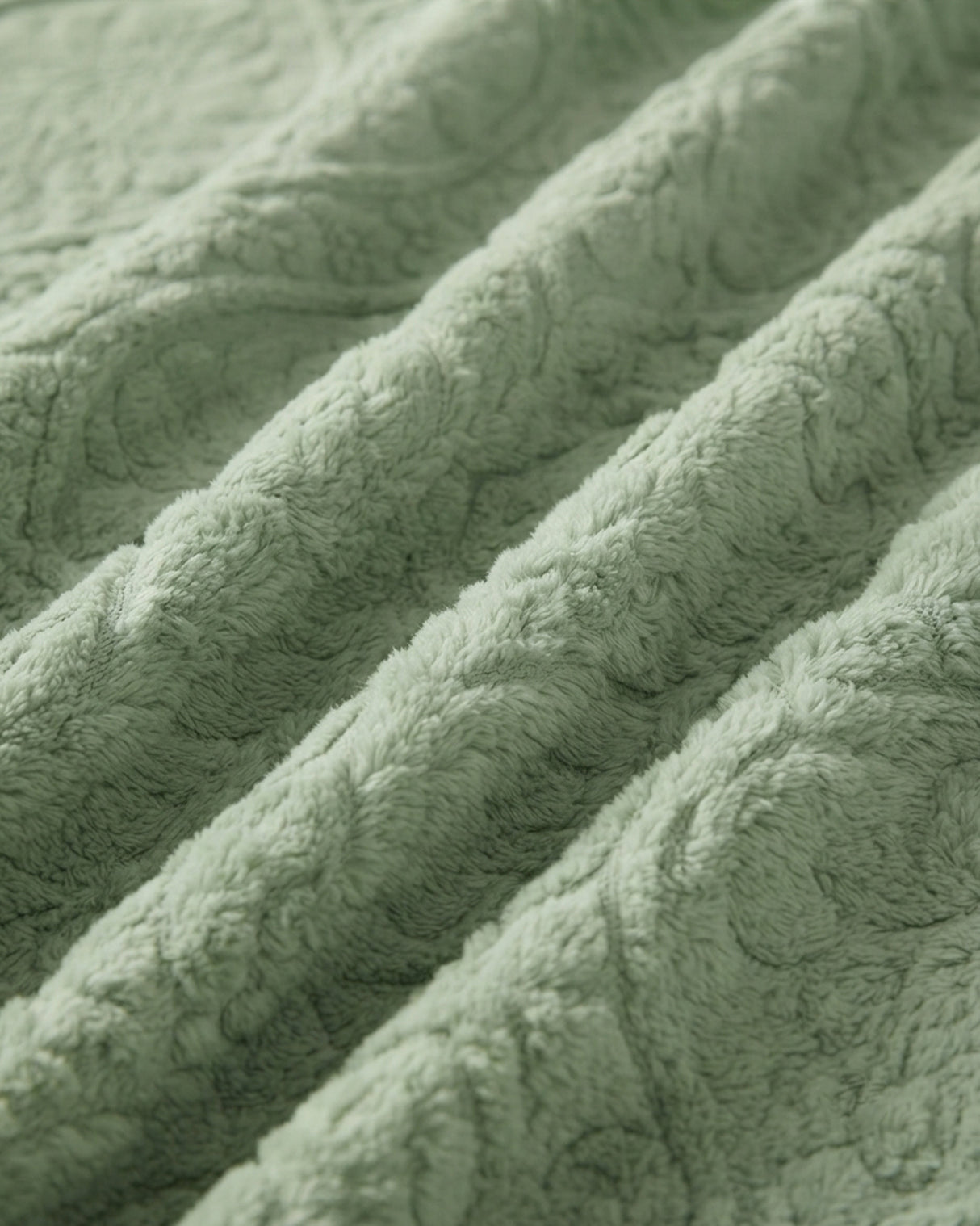 Plushmink Sherpa Jacquard Throw Blanket Green at Zubaidas Homestore Pakistan