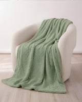 Plushmink Sherpa Jacquard Throw Blanket Green at Zubaidas Homestore  - Hosting Best Collection of Blankets in Pakistan