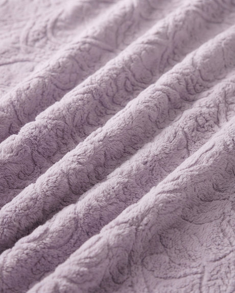 Plushmink Sherpa Jacquard Throw Blanket Lilac at Zubaidas Homestore Pakistan