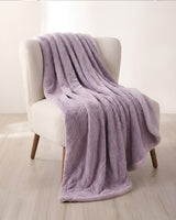 Plushmink Sherpa Jacquard Throw Blanket Lilac at Zubaidas Homestore - Hosting Biggest Collection of Blankets in Pakistan