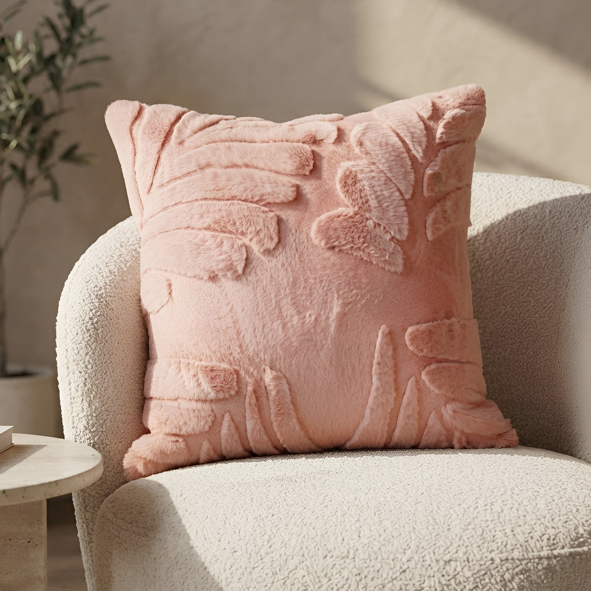 Plushmink Solid Mink Cushion Fleur at Zubaidas Homestore