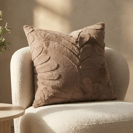Plushmink Solid Mink Cushion Truffle at Zubaidas Homestore