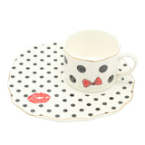 Polka Black and White Dot Ceramic Mug With Round Tray at Zubaidas Homestore. Best Homestore In Pakistan