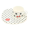 Polka Black and White Dot Ceramic Mug With Round Tray at Zubaidas Homestore. Best Homestore In Pakistan