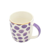 Polka Dot Ceramic Coffee Mug Purple And White 350ml Zubaidas Homestore Pakistan