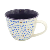 Polka Dot Ceramic Coffee Mug with Purple Rim 400ml at Zubaidas Homestore Pakistan