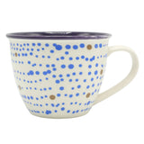 Polka Dot Ceramic Coffee Mug with Purple Rim 400ml at Zubaidas Homestore. Most Trusted Homestore in Pakistan