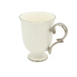 Porcelain Footed Tea Mug with Silver Handle at Zubaidas Homestore Pakistan