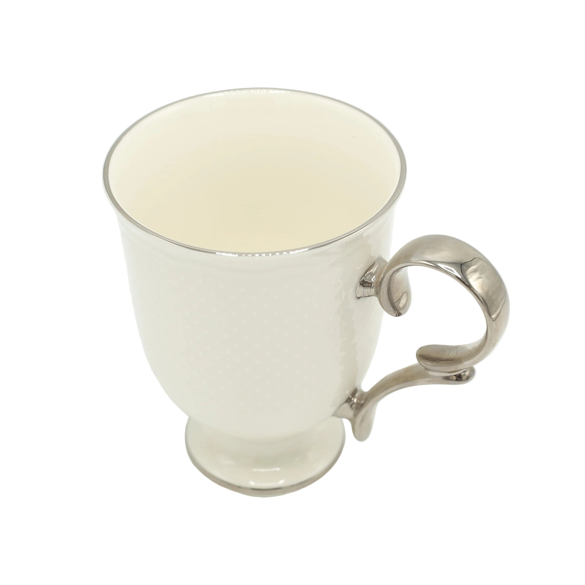 Porcelain Footed Tea Mug with Silver Handle at Zubaidas Homestore .Best Online Homestore in Pakistan