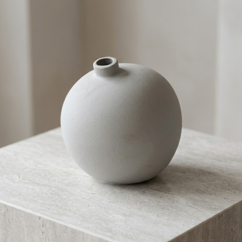 Porcelain Round Sphere Flower Vase at Zubaidas Homestore
