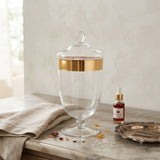 Premium&nbsp;Acrylic Footed Jar With Gold Rim Detail at Zubaidas Homestore Pakistan