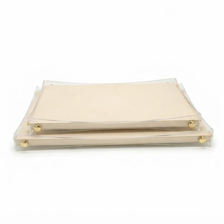 Premium Leather Organizer Tray with Curved Handle 2 Pieces Set at Zubaidas Homestore Pakistan