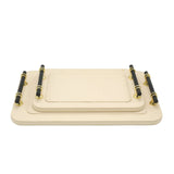 Premium Leather Tray with Golden Handle 2 Pieces Set at Zubaidas Homestore Pakistan