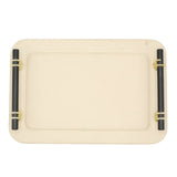 Premium Leather Tray with Golden Handle 2 Pieces Set at Zubaidas Homestore. Best Online Homestore in Pakistan