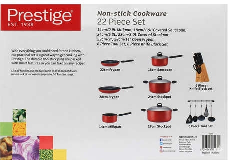 Prestige Cookware 22 Piece Set BHO-20965 at Zubaidas Homestore - Pakistan's Favorite Destination for Home Shopping