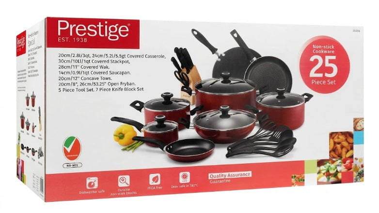 Prestige Cookware 25 Piece Set BHO-20499 at Zubaidas Homestore Pakistan