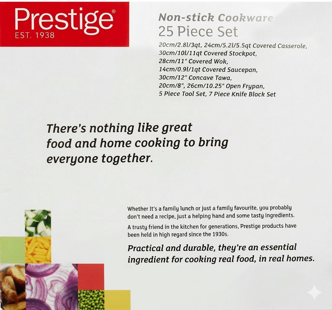 Prestige Cookware 25 Piece Set BHO-20499 at Zubaidas Homestore - Pakistan's Favorite Destination for Home Shopping