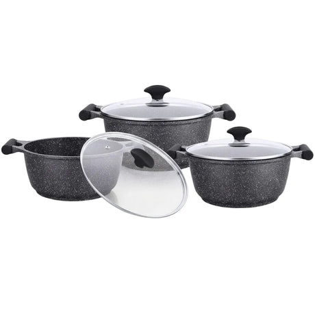 Prestige Essentials Aluminum Granite Cookware Set 6 Pieces at Zubaidas Homestore - The Largest Collection of Non Stick Cookware In Pakistan
