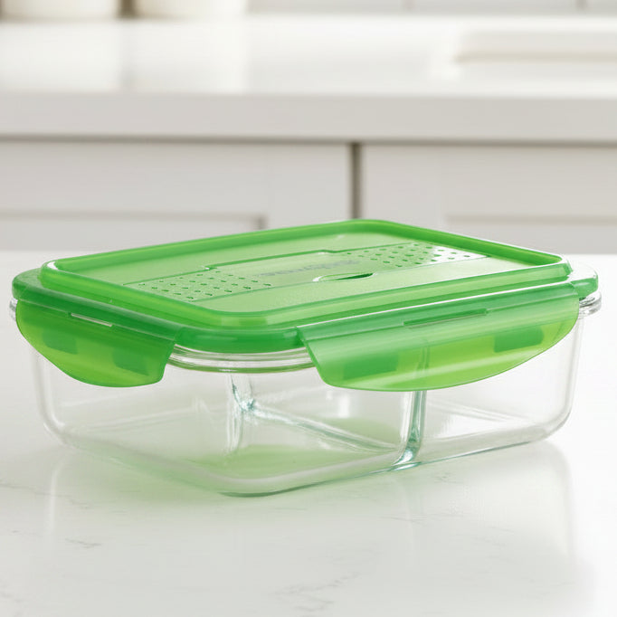 Pyrex Snap Ware Divided Glass Food Storage Container 990ml at Zubaidas Homestore