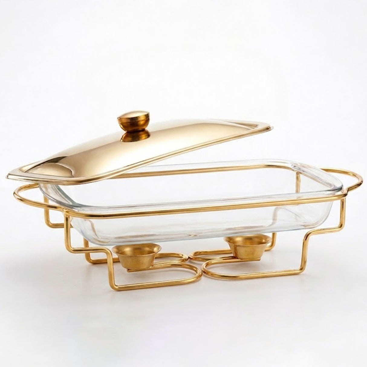 Rectangular Dish Burner 2L Buffet Set Gold at Zubaidas Homestore Pakistan